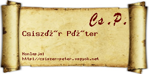 Csiszér Péter névjegykártya